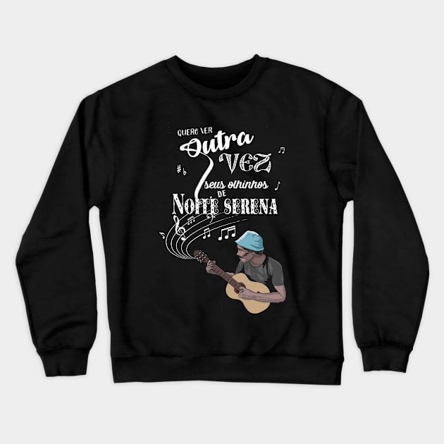 Olhinhos de noite serena (dark tees version) Crewneck Sweatshirt by Leo Carneiro